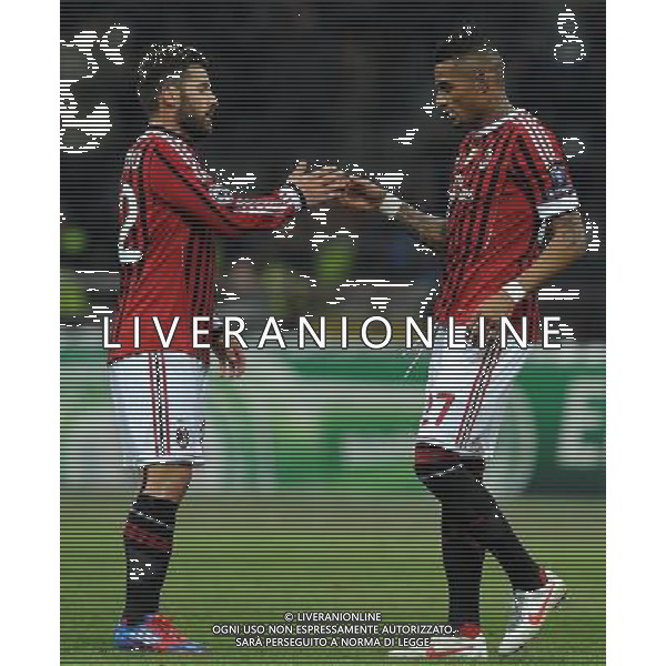 UEFA Champions League 2011/2012 Ottavi di Finale Andata Milano - 15.02.2012 Milan-Arsenal Nella Foto:Kevin Prince Boateng-Antonio Nocerino /Ph.Vitez-Ag. Aldo Liverani