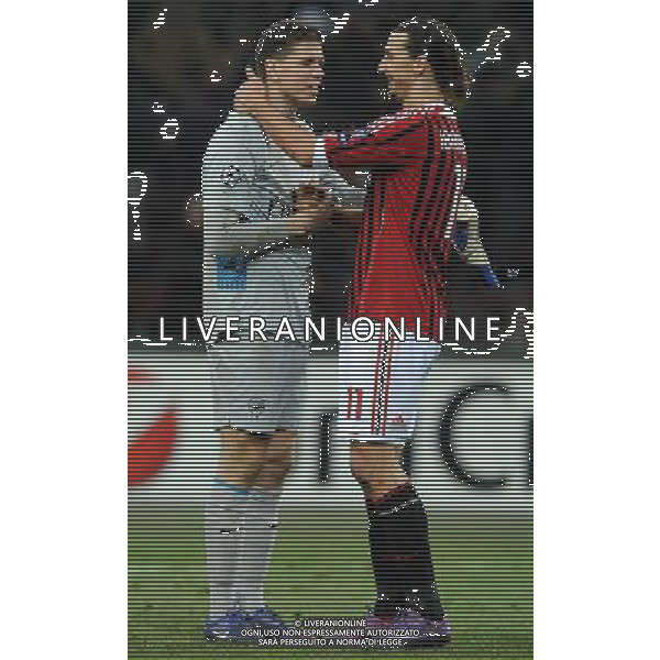 UEFA Champions League 2011/2012 Ottavi di Finale Andata Milano - 15.02.2012 Milan-Arsenal Nella Foto:Zlatan Ibrahimovic-Wojciech Szczesny /Ph.Vitez-Ag. Aldo Liverani