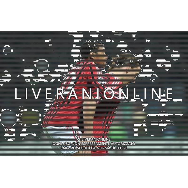 UEFA Champions League - Ottavi di finale gara di andata Milano 15-02-2012 Milan - Arsenal nella foto: esultanza dopo il gol di Robinho del 2 a 0 con zlatan ibrahimovic foto Roberto Garavaglia - ag. Aldo Liverani sas