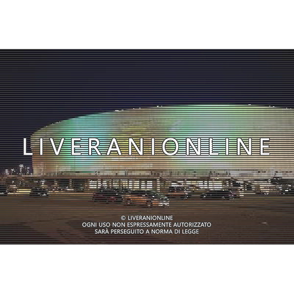 WROCLAW 04.09.2011 DZIEN OTWARTY NA NOWYM MIEJSKIM STADIONIE GDZIE ODBEDZIE SIE POKAZOWY TRENING PILKARZY WKS SLASK WROCLAW N Z ILUMINACJA MEMBRANY SEBASTIAN BOROWSKI / Newspix.pl --- Newspix.pl EDIZIONE EUROPEI 2012 UCRAINA POLONIA CALCIO STADI AG ALDO LIVERANI SAS - ITALY ONLY - *** Local Caption *** _