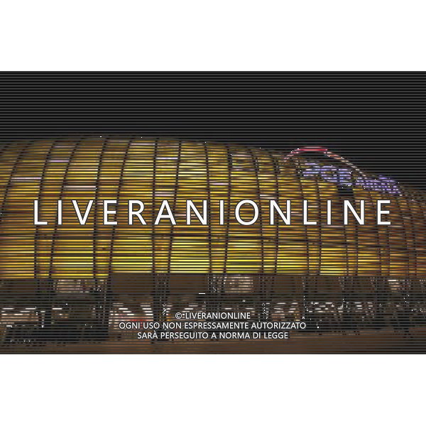 GDANSK , PGE ARENA 28.11.2011 T MOBILE EKSTRAKLASA PILKA NOZNA MECZ LECHIA GDANSK VS RUCH CHORZOW POLISH FOOTBALL LEAGUE MATCH LECHIA GDANSK VS RUCH CHORZOW NZ PGE Arena stadion widok ogolny zewnatrz podswietlenie iluminacja euro 2012 general view night noc kibic fan FOT. WOJCIECH FIGURSKI / NEWSPIX.PL --- Newspix.pl EDIZIONE EUROPEI 2012 UCRAINA POLONIA CALCIO STADI AG ALDO LIVERANI SAS - ITALY ONLY - *** Local Caption *** _