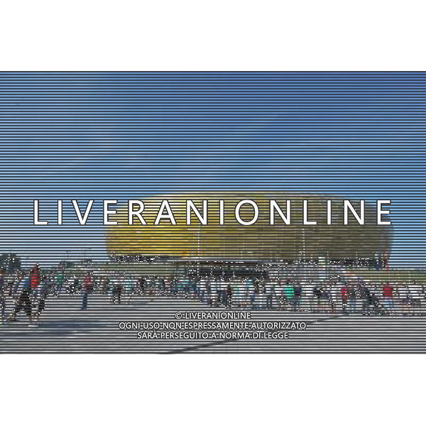 14.08.2011 GDANSK MECZ INAUGURACYJNY NA PGE ARENA GDANSK INAUGURACJA OTWARCIE STADIONU PILKA NOZNA T-MOBILE EKSTRAKLASA SEZON 2011/2012 FOOTBALL POLISH EKSTRAKALSA SEASON 2011/2012 LECHIA GDANSK - CRACOVIA KRAKOW N/Z STADION PRZED MECZEM KOLEJKI PO BILETY KOLEJKA PRZED WEJSCIEM NA STADION FOT PIOTR MATUSEWICZ / PRESSFOCUS NEWSPIXPL --- Newspix.pl EDIZIONE EUROPEI 2012 UCRAINA POLONIA CALCIO STADI AG ALDO LIVERANI SAS - ITALY ONLY - *** Local Caption *** _