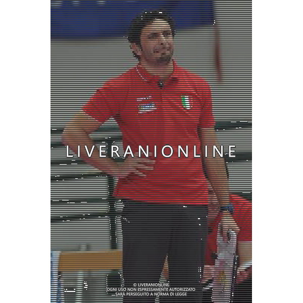 Monza - 16/02/2012 Supercoppa Italiana pallavolo femminile Norda Foppapedretti Bergamo - MC Carnaghi Villa Cortese nella foto: Davide Mazzanti allenatore della Norda Foppapedretti Bergamo foto Roberto Garavaglia - ag. Aldo Liverani sas