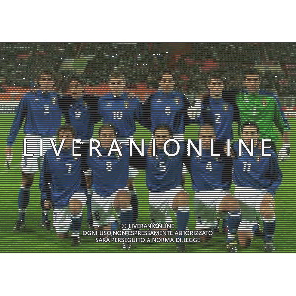 ITALIA NAZIONALE DI CALCIO 2000 NELLA FOTO FORMAZIONE ITALIA CONTRO LA BIELORUSSIA FOTO ALDO LIVERANI