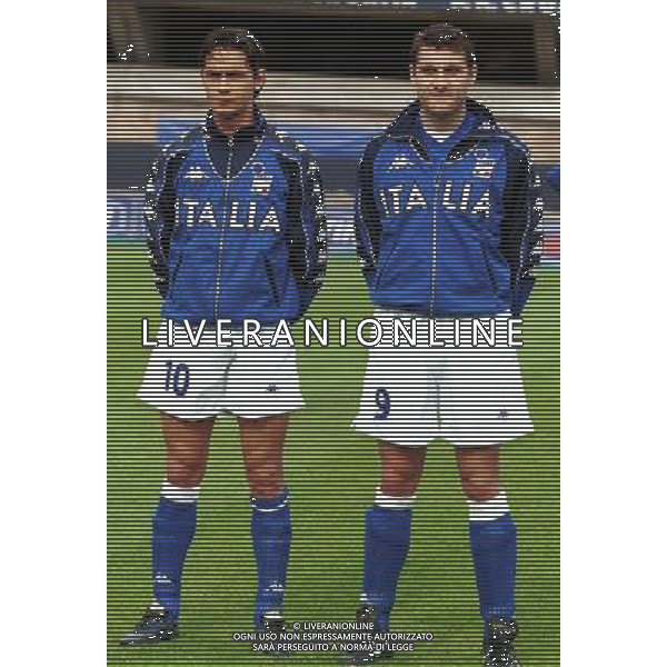 ITALIA NAZIONALE DI CALCIO 2000 NELLA FOTO INZAGHI FILIPPO CON VIERI CRISTIAN FOTO ALDO LIVERANI