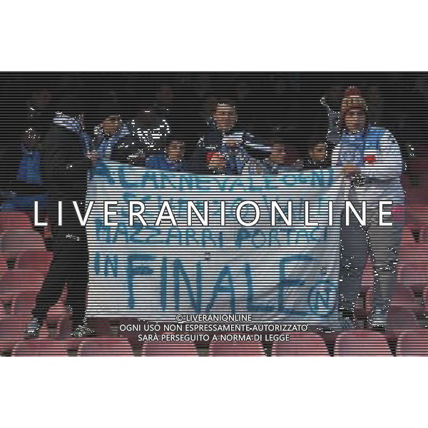 NAPOLI - CHELSEA CHAMPIONS LEAGUE 21/02/2012 NELLA FOTO: STRISCIONI DEI TIFOSI NAPOLETANI ©MOSCA/AGENZIA ALDO LIVERANI SAS