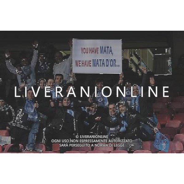 NAPOLI - CHELSEA CHAMPIONS LEAGUE 21/02/2012 NELLA FOTO: STRISCIONI DEI TIFOSI NAPOLETANI ©MOSCA/AGENZIA ALDO LIVERANI SAS