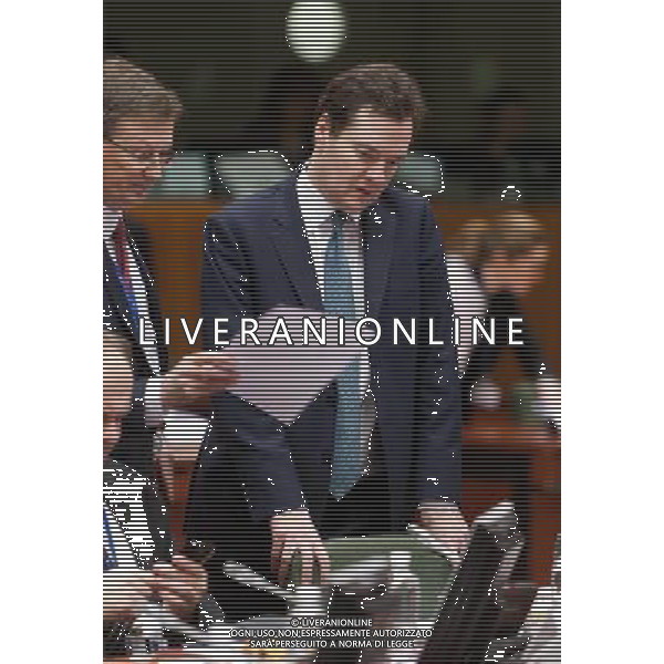 (120221) -- BRUSSELS, Feb. 21, 2012 () -- British Chancellor of the Exchequer George Osborne attends an ECOFIN meeting at the EU Headquarters in Brussels, capital of Belgium, on Feb. 21, 2012. (/Thierry Monasse) (ypf) - Xinhua/Photoshot - ag. aldo liverani sas italy only