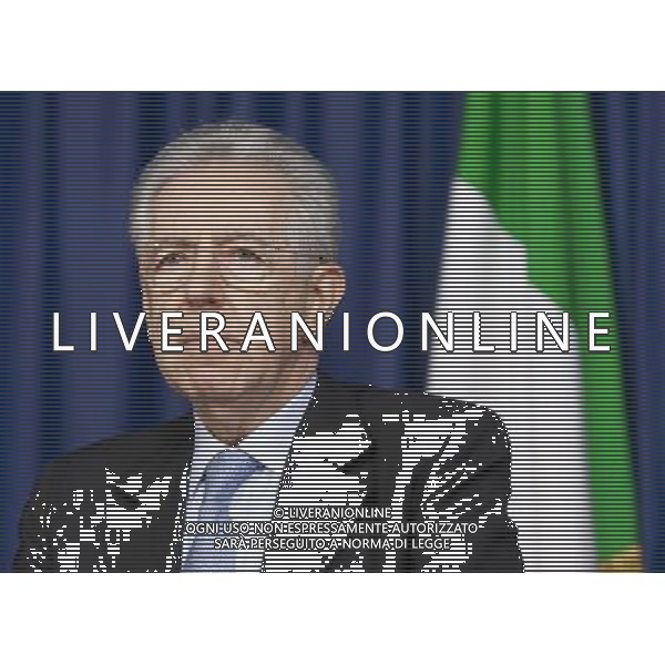 (120221) -- BRUSSELS, Feb. 21, 2012 () -- Italian Prime Minister and Finance Minister Mario Monti addresses a press conference after an ECOFIN meeting at the EU Headquarters in Brussels, capital of Belgium, on Feb. 21, 2012. (/Thierry Monasse) (ypf) - Xinhua/Photoshot - ag. aldo liverani sas italy only