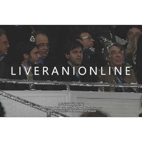 UEFA Champions League 2011/2012 Ottavi di Finale Andata Marsiglia (Francia) - 22.02.2012 Olympique Marsiglia-Inter Nella Foto:moratti massimo con i figli in tribuna /Ph.Vitez-Ag. Aldo Liverani