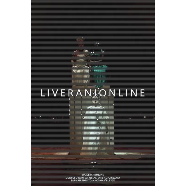 The full dress rehearsal of Stephen Medcalf\'s new production of Verdi\'s opera \'Aida\' at the Royal Albert Hall in London on February 22, 2012. Running from February 23 to March 11, the production features 120 cast members and will vividly recreate a world of eternal love set within the ruins of ancient Egypt. An international cast will be accompanied by the Royal Philharmonic Orchestra, conducted by Andrew Greenwood. /AG ALDO LIVERANI SAS - ITALY ONLY -