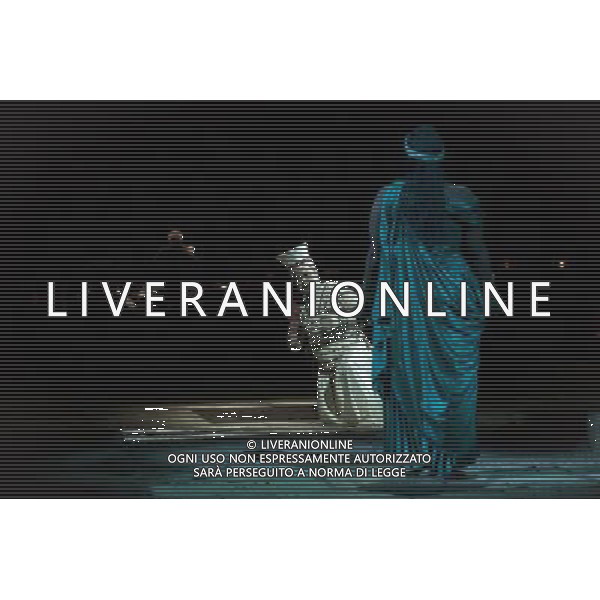The full dress rehearsal of Stephen Medcalf\'s new production of Verdi\'s opera \'Aida\' at the Royal Albert Hall in London on February 22, 2012. Running from February 23 to March 11, the production features 120 cast members and will vividly recreate a world of eternal love set within the ruins of ancient Egypt. An international cast will be accompanied by the Royal Philharmonic Orchestra, conducted by Andrew Greenwood. /AG ALDO LIVERANI SAS - ITALY ONLY -