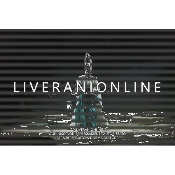 The full dress rehearsal of Stephen Medcalf\'s new production of Verdi\'s opera \'Aida\' at the Royal Albert Hall in London on February 22, 2012. Running from February 23 to March 11, the production features 120 cast members and will vividly recreate a world of eternal love set within the ruins of ancient Egypt. An international cast will be accompanied by the Royal Philharmonic Orchestra, conducted by Andrew Greenwood. /AG ALDO LIVERANI SAS - ITALY ONLY -