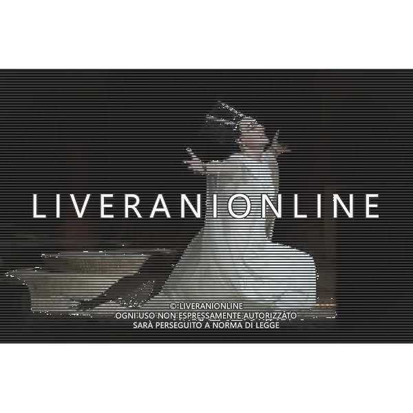 The full dress rehearsal of Stephen Medcalf\'s new production of Verdi\'s opera \'Aida\' at the Royal Albert Hall in London on February 22, 2012. Running from February 23 to March 11, the production features 120 cast members and will vividly recreate a world of eternal love set within the ruins of ancient Egypt. An international cast will be accompanied by the Royal Philharmonic Orchestra, conducted by Andrew Greenwood. /AG ALDO LIVERANI SAS - ITALY ONLY -