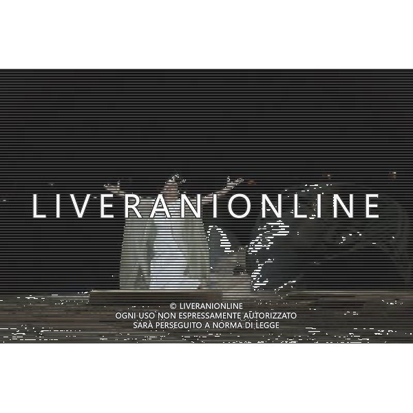 The full dress rehearsal of Stephen Medcalf\'s new production of Verdi\'s opera \'Aida\' at the Royal Albert Hall in London on February 22, 2012. Running from February 23 to March 11, the production features 120 cast members and will vividly recreate a world of eternal love set within the ruins of ancient Egypt. An international cast will be accompanied by the Royal Philharmonic Orchestra, conducted by Andrew Greenwood. /AG ALDO LIVERANI SAS - ITALY ONLY -