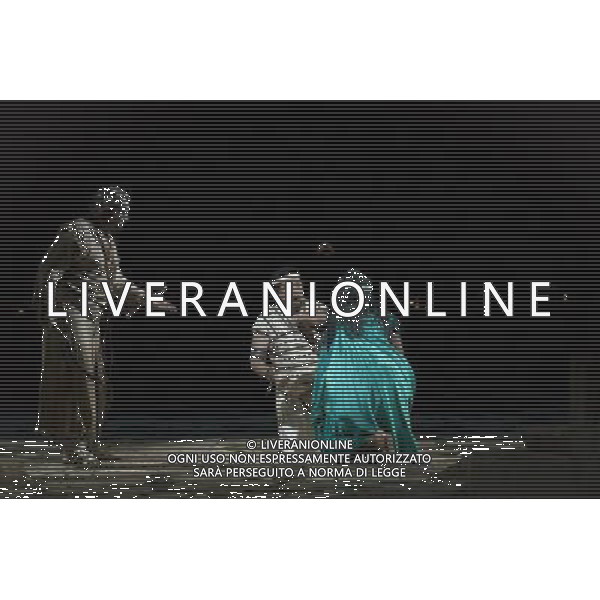 The full dress rehearsal of Stephen Medcalf\'s new production of Verdi\'s opera \'Aida\' at the Royal Albert Hall in London on February 22, 2012. Running from February 23 to March 11, the production features 120 cast members and will vividly recreate a world of eternal love set within the ruins of ancient Egypt. An international cast will be accompanied by the Royal Philharmonic Orchestra, conducted by Andrew Greenwood. /AG ALDO LIVERANI SAS - ITALY ONLY -