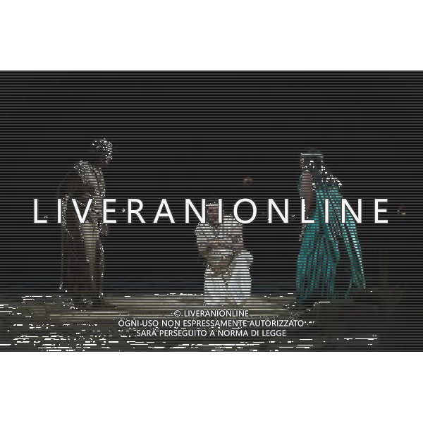 The full dress rehearsal of Stephen Medcalf\'s new production of Verdi\'s opera \'Aida\' at the Royal Albert Hall in London on February 22, 2012. Running from February 23 to March 11, the production features 120 cast members and will vividly recreate a world of eternal love set within the ruins of ancient Egypt. An international cast will be accompanied by the Royal Philharmonic Orchestra, conducted by Andrew Greenwood. /AG ALDO LIVERANI SAS - ITALY ONLY -