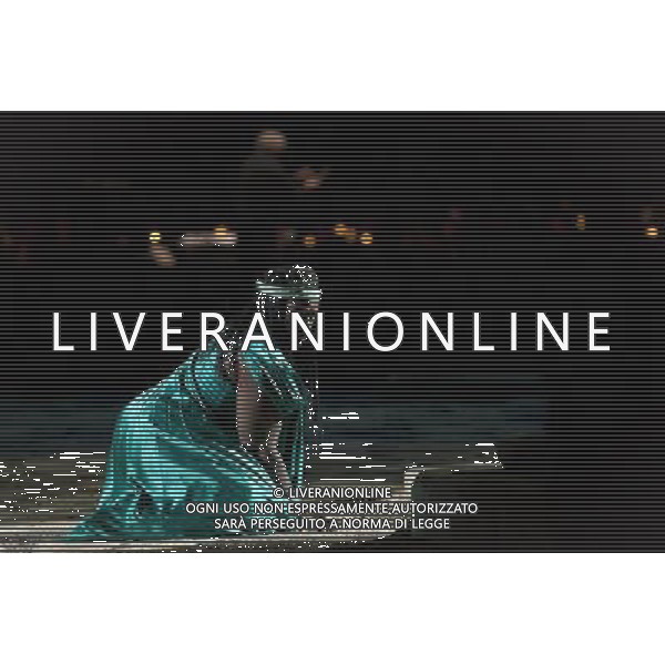 The full dress rehearsal of Stephen Medcalf\'s new production of Verdi\'s opera \'Aida\' at the Royal Albert Hall in London on February 22, 2012. Running from February 23 to March 11, the production features 120 cast members and will vividly recreate a world of eternal love set within the ruins of ancient Egypt. An international cast will be accompanied by the Royal Philharmonic Orchestra, conducted by Andrew Greenwood. /AG ALDO LIVERANI SAS - ITALY ONLY -