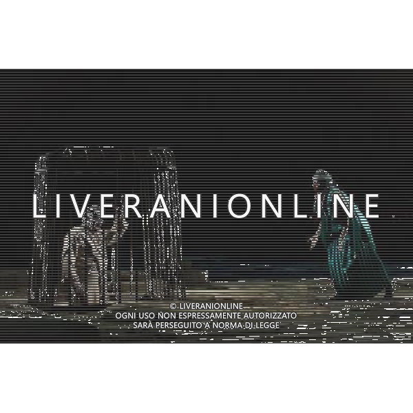 The full dress rehearsal of Stephen Medcalf\'s new production of Verdi\'s opera \'Aida\' at the Royal Albert Hall in London on February 22, 2012. Running from February 23 to March 11, the production features 120 cast members and will vividly recreate a world of eternal love set within the ruins of ancient Egypt. An international cast will be accompanied by the Royal Philharmonic Orchestra, conducted by Andrew Greenwood. /AG ALDO LIVERANI SAS - ITALY ONLY -