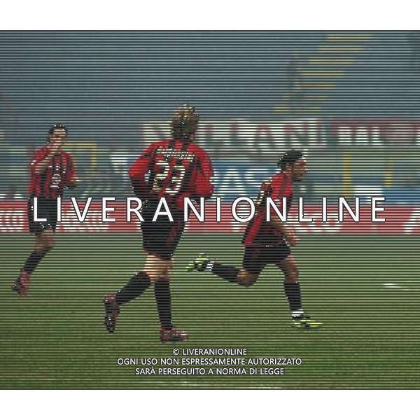 MILANO,12-01-05-DFP/FOTO GIORGIO RAVEZZANI COPPA ITALIA[ MILAN-PALERMO: ESULTANZA CRISTIAN BROCCHI AG ALDO LIVERANI SAS