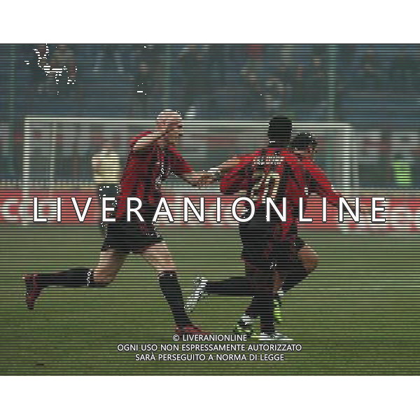 MILANO,12-01-05-DFP/FOTO GIORGIO RAVEZZANI COPPA ITALIA[ MILAN-PALERMO: ESULTANZA CRISTIAN BROCCHI AG ALDO LIVERANI SAS