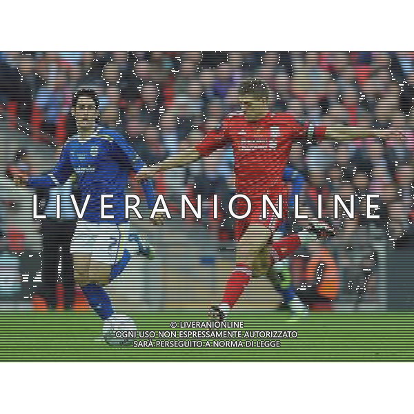 Liverpool\'s Steven Gerrard in action during todays match Football - Carling Cup Final - Cardiff City v Liverpool - Sunday 26 February 2012 - Wembley Stadium - London å© CameraSport - 43 Linden Ave. Countesthorpe. Leicester. England. LE8 5PG - Tel: +44 (0) 116 277 4147 - admin@camerasport.com - www.camerasport.com AG ALDO LIVERANI S A S ONLY ITALY