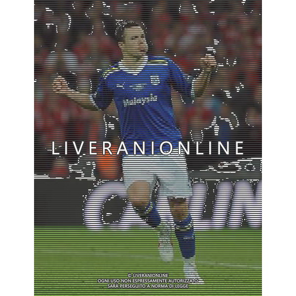 Cardiff City\'s Don Cowie celebrates scoring his penalty Football - Carling Cup Final - Cardiff City v Liverpool - Sunday 26 February 2012 - Wembley Stadium - London å© CameraSport - 43 Linden Ave. Countesthorpe. Leicester. England. LE8 5PG - Tel: +44 (0) 116 277 4147 - admin@camerasport.com - www.camerasport.com AG ALDO LIVERANI S A S ONLY ITALY