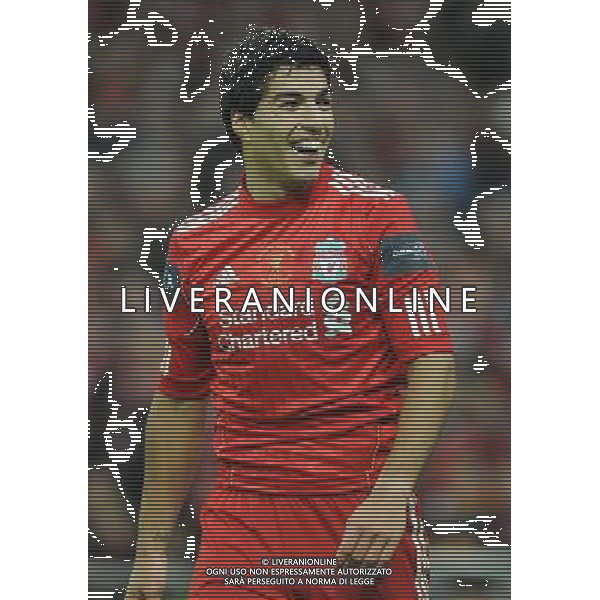 Liverpool\'s Luis Suarez laughs at the lines man decision Football - Carling Cup Final - Cardiff City v Liverpool - Sunday 26 February 2012 - Wembley Stadium - London å© CameraSport - 43 Linden Ave. Countesthorpe. Leicester. England. LE8 5PG - Tel: +44 (0) 116 277 4147 - admin@camerasport.com - www.camerasport.com AG ALDO LIVERANI S A S ONLY ITALY