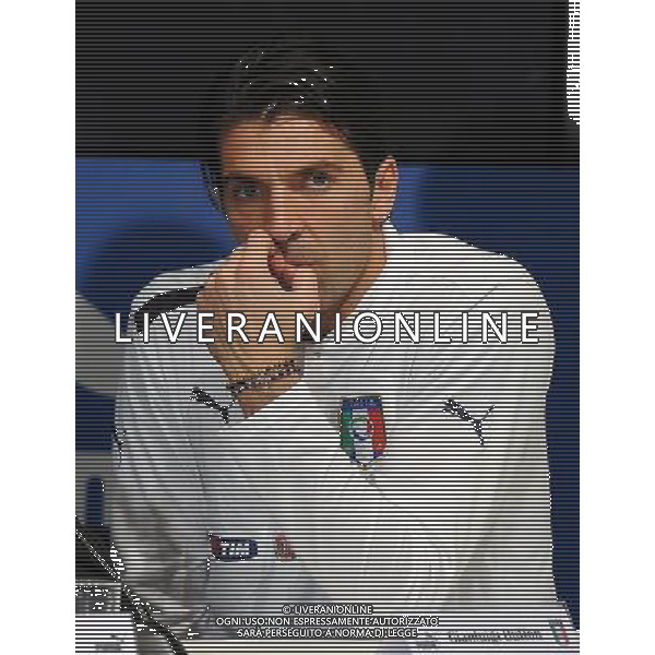 Raduno Nazionale Italiana a Genova Genova - 27.02.2012 Conferenza Stampa e Presentazione Nuova Maglia da Away Puma Nella Foto:Gianluigi Buffon /Ph.Vitez-Ag. Aldo Liverani