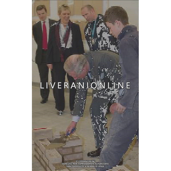 The Prince of Wales visits the bricklaying department at Great Yarmouth College today (Mon) on 26th February 2012. /PHOTOSHOT/ALDO LIVERANI SAS - ITALY ONLY -