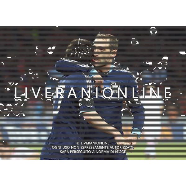 BERNA (CH) - 29/02/2012 - AMICHEVOLE SVIZZERA VS ARGENTINA - NELLA FOTO: MESSI ESULTA CON ZABALETA DOPO IL GOL DELL\'1-0 - FOTO FRANCESCA SOLI / AGENZIA LIVERANI