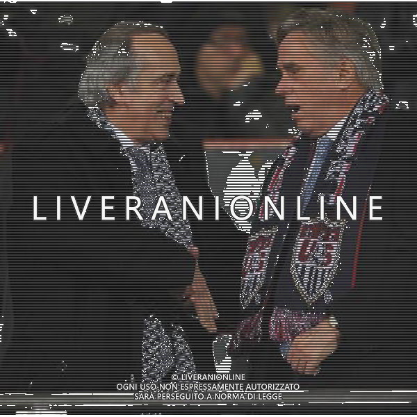 Gara Amichevole Genova - 29.02.2012 Italia-USA Nella Foto:abete con l\'ambasciatore usa /Ph.Vitez-Ag. Aldo Liverani