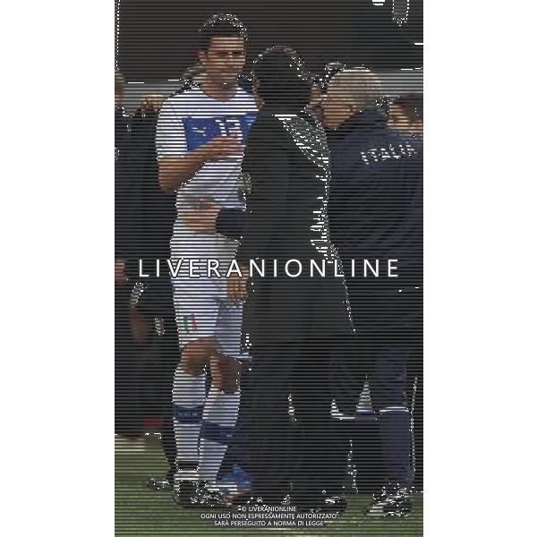 Gara Amichevole Genova - 29.02.2012 Italia-USA Nella Foto:Thiago Motta-Prandelli Cesare /Ph.Vitez-Ag. Aldo Liverani