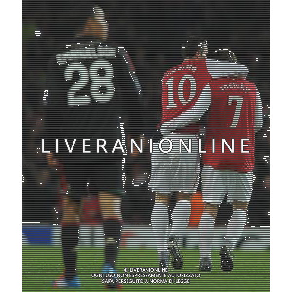 UEFA Champions League 2011/2012 Ottavi di Finale Ritorno Londra - 06.03.2012 Arsenal-Milan Nella Foto:rosicky esulta con van persie /Ph.Vitez-Ag. Aldo Liverani