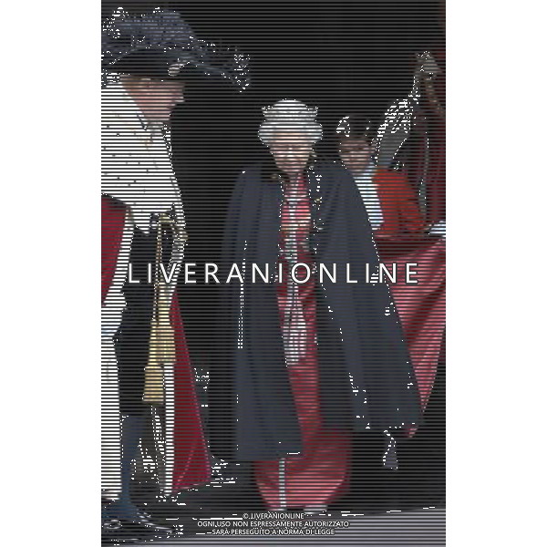 The Queen, accompanied by The Duke of Edinburgh attend a Service for the Order of the British Empire in St. Paul\'s Cathedral, London. The Queen entered and left via the side door because the steps at St Paul\'s where demmed as too slippery for her to walk on.7-3-12 ©PHOTOSHOT/AG ALDO LIVERANI SAS - *** Local Caption *** .
