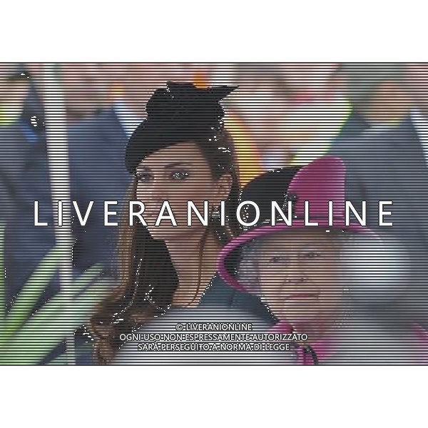  Picture Shows: The Queen, The Duke Of Edinburgh and The Duchess Of Cambridge visit Leicester, on Thursday March 08, 2012. ©photoshot/AGENZIA ALDO LIVERANI SAS - ITALY ONLY - REALI INGLESI: La Regina Elisabetta II d\'inghilterra accompagnata dal Duca di Edimburgo e da Kate Middleton Duchessa di Cambridge in visita a Leicester, 8 marzo 2012.