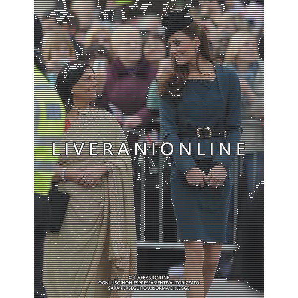  Picture Shows: The Queen, The Duke Of Edinburgh and The Duchess Of Cambridge visit Leicester, on Thursday March 08, 2012. ©photoshot/AGENZIA ALDO LIVERANI SAS - ITALY ONLY - REALI INGLESI: La Regina Elisabetta II d\'inghilterra accompagnata dal Duca di Edimburgo e da Kate Middleton Duchessa di Cambridge in visita a Leicester, 8 marzo 2012.