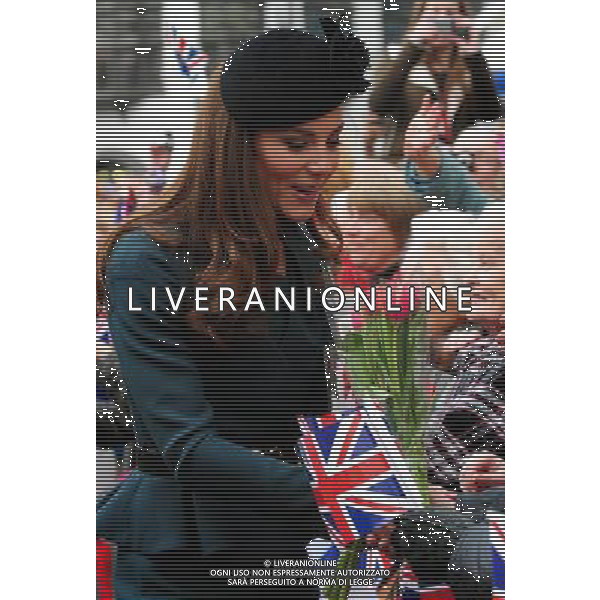 The Duchess of Cambridge at Leicester\'s Clock Tower during a visit to the city as part of the Diamond Jubilee Tour. ©photoshot/AGENZIA ALDO LIVERANI SAS - ITALY ONLY - REALI INGLESI: La Regina Elisabetta II d\'inghilterra accompagnata dal Duca di Edimburgo e da Kate Middleton Duchessa di Cambridge in visita a Leicester, 8 marzo 2012.