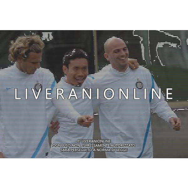 APPIANO GENTILE (CO) 12/3/2012 CHAMPIONS LEAGUE ALLENAMENTO FC INTERNAZIONALE NELLA FOTO FORLAN-NAGATOMO-CAMBIASSO FOTO ROMANO/AG ALDO LIVERANI