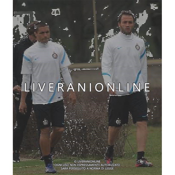 APPIANO GENTILE (CO) 12/3/2012 CHAMPIONS LEAGUE ALLENAMENTO FC INTERNAZIONALE NELLA FOTO GIAMPAOLO PAZZINI-IVAN RAMIRO CORDOBA FOTO ROMANO/AG ALDO LIVERANI