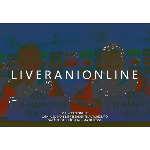 MILANO 12/3/2012 STADIO SAN SIRO CONFERENZA STAMPA DI DIDIER DESCHAMPS E STEVE MANDANA RISPETTIVAMENTE ALLENATORE E CAPITANO/PORTIERE DELL\'Olympique Marsiglia IN VISTA DELLA PARTITA DI RITORNO DEGLI OTTAVI DI CHAMPIONS LEAGUE CONTRO L\'INTER NELLA FOTO DIDIER DESCHAMPS E STEVE MANDANA ©ROMANO/ALDO LIVERANI