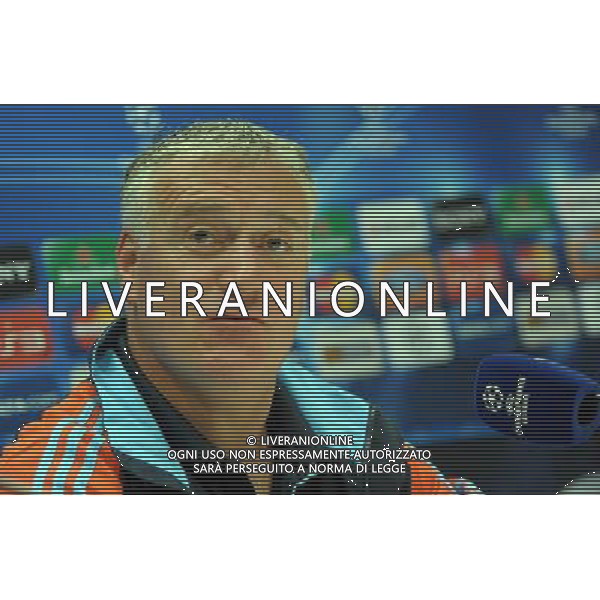 MILANO 12/3/2012 STADIO SAN SIRO CONFERENZA STAMPA DI DIDIER DESCHAMPS E STEVE MANDANA RISPETTIVAMENTE ALLENATORE E CAPITANO/PORTIERE DELL\'Olympique Marsiglia IN VISTA DELLA PARTITA DI RITORNO DEGLI OTTAVI DI CHAMPIONS LEAGUE CONTRO L\'INTER NELLA FOTO DIDIER DESCHAMPS ©ROMANO/ALDO LIVERANI