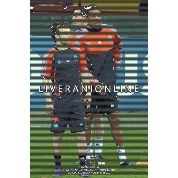 MILANO 12/3/2012 STADIO MEAZZA ALLENAMENTO DELL\' OLYMPIC MARSIGLIA NELLA FOTO VALBUENA E REMY FOTO ROMANO/AG ALDO LIVERANI