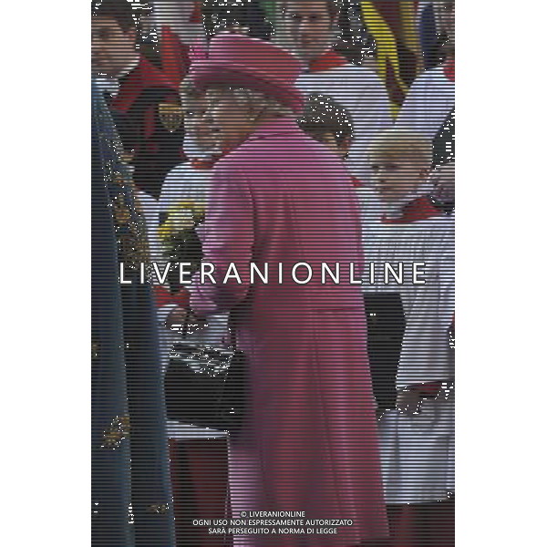 HM The Queen and HRH The Duke of Edinburgh, accompanied by TRH The Prince of Wales, The Duchess of Cornwall and The Countess of Wessex attended the annual Commonwealth Observance at Westminster Abbey today ; HM The Queen ©photoshot/AGENZIA ALDO LIVERANI SAS - ITALY ONLY - REALI INGLESI: Celebrazione annuale del Commonwealth all\'Abbazia di Westminster a Londra La regina Elisabetta II d\'inghilterra