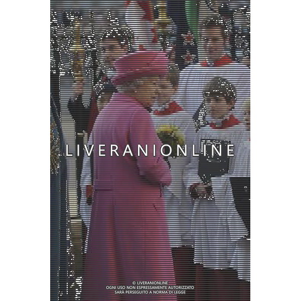 HM The Queen and HRH The Duke of Edinburgh, accompanied by TRH The Prince of Wales, The Duchess of Cornwall and The Countess of Wessex attended the annual Commonwealth Observance at Westminster Abbey today ; HM The Queen ©photoshot/AGENZIA ALDO LIVERANI SAS - ITALY ONLY - REALI INGLESI: Celebrazione annuale del Commonwealth all\'Abbazia di Westminster a Londra La regina Elisabetta II d\'inghilterra