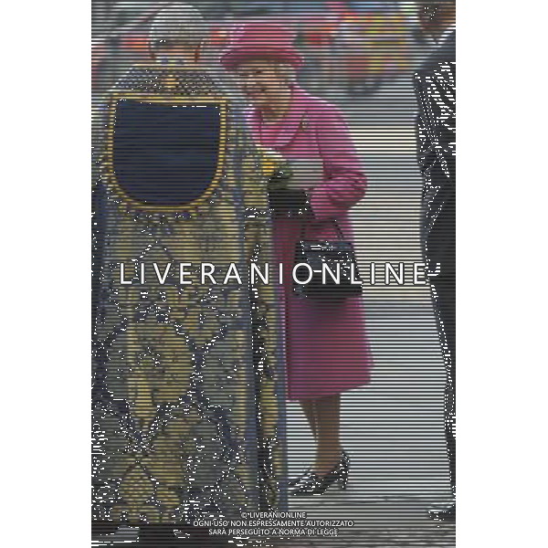 HM The Queen and HRH The Duke of Edinburgh, accompanied by TRH The Prince of Wales, The Duchess of Cornwall and The Countess of Wessex attended the annual Commonwealth Observance at Westminster Abbey today ; HM The Queen ©photoshot/AGENZIA ALDO LIVERANI SAS - ITALY ONLY - REALI INGLESI: Celebrazione annuale del Commonwealth all\'Abbazia di Westminster a Londra La regina Elisabetta II d\'inghilterra