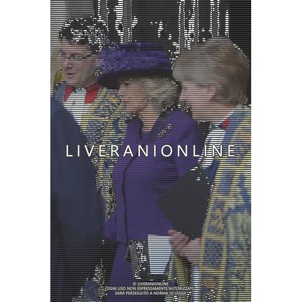HM The Queen and HRH The Duke of Edinburgh, accompanied by TRH The Prince of Wales, The Duchess of Cornwall and The Countess of Wessex attended the annual Commonwealth Observance at Westminster Abbey today ; HRH The Duchess of Cornwall ©photoshot/AGENZIA ALDO LIVERANI SAS - ITALY ONLY - REALI INGLESI: Celebrazione annuale del Commonwealth all\'Abbazia di Westminster a Londra Camilla Duchessa di Cornovaglia