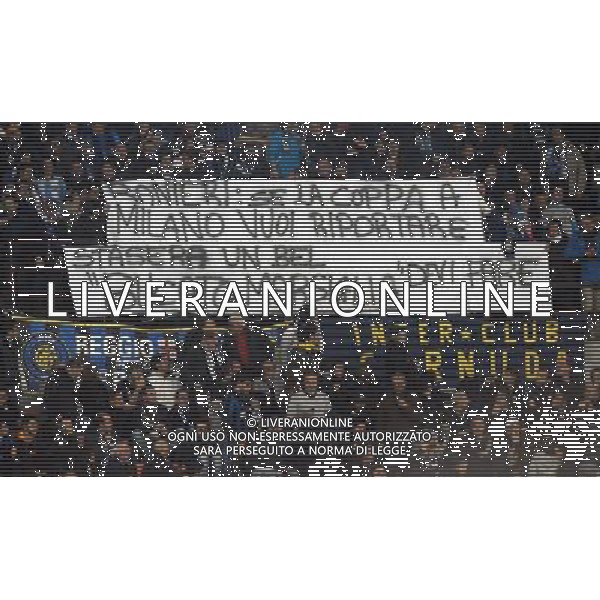 UEFA Champions League 2011/2012 Ottavi di Finale Ritorno Milano - 13.03.2012 Inter-Olympique Marsiglia Nella Foto:striscione tifosi inter /Ph.Vitez-Ag. Aldo Liverani