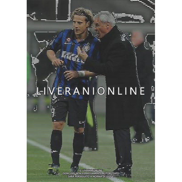 UEFA Champions League 2011/2012 Ottavi di Finale Ritorno Milano - 13.03.2012 Inter-Olympique Marsiglia Nella Foto:forlan diego e claudio ranieri /Ph.Vitez-Ag. Aldo Liverani