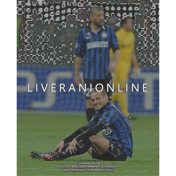UEFA Champions League 2011/2012 Ottavi di Finale Ritorno Milano - 13.03.2012 Inter-Olympique Marsiglia Nella Foto:sneijder a terra /Ph.Vitez-Ag. Aldo Liverani